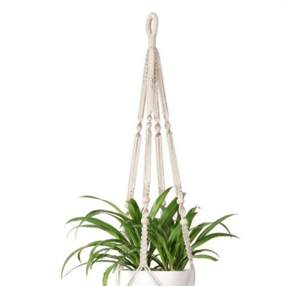 Same Day Shipping | Hanging Macrame Woven Planter - Picture 2 of 2